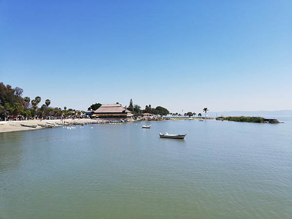 Looking back at Chapala beach from the pier