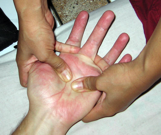 Hands, like feet, have many energy lines and acupressure points. Thai Massage, Chiang Mai, Thailand