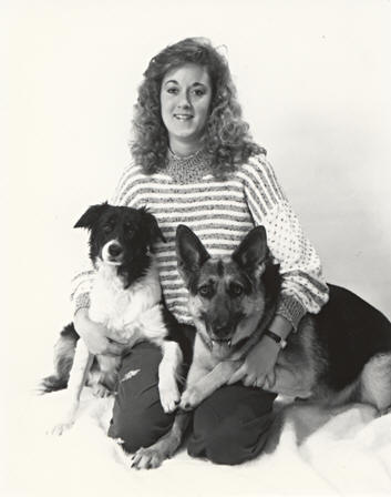 Jen in her early years as a dog trainer
