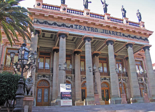 The beautiful building of Teatro Juarez, Guanajuato, Mexico
