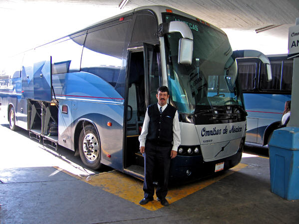 A fine first class bus to take us to Zacatecas, Guadalajara bus statiion, Mexico