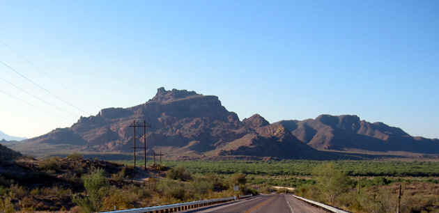VIEW OF RED MOUNTAIN FROM THE BUSH HIGHWAY
