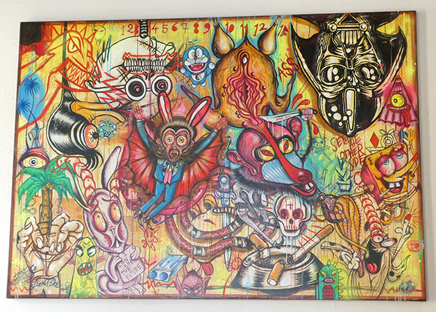Awful painting at La Popular Restaurant, Oaxaca, Mexico