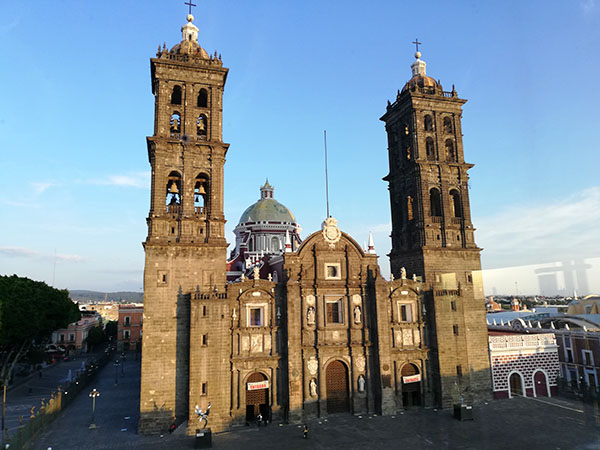  the Convent Church of Santo Domingo de Guzmán from Attico 303 Restaurant, Puebla, Mexico