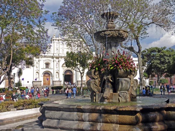 Fountain on the Plaza in Antigua, Guatemala