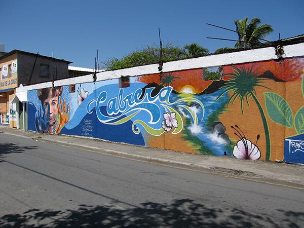 One of several murals in town