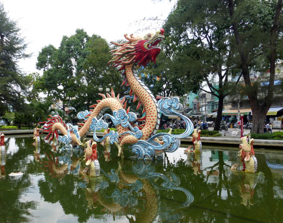Dragon in a pond