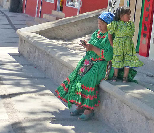 A native woman and child in downtown Creel, Mexico, Copper Canyon, El Chepe train