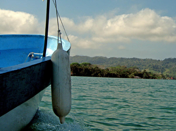Rio Dulce means Sweet River. On our way to Livingston by boat