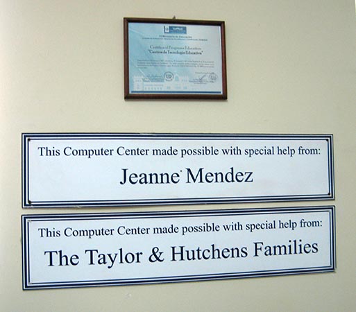 The Computer Center was made possible by these generous donors