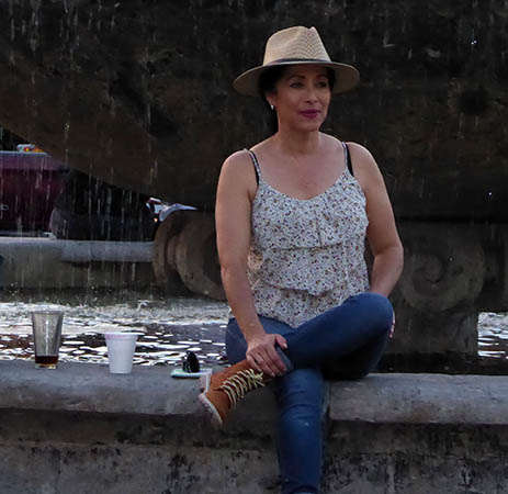 Taking a Break at the Fountain in Central Chapala