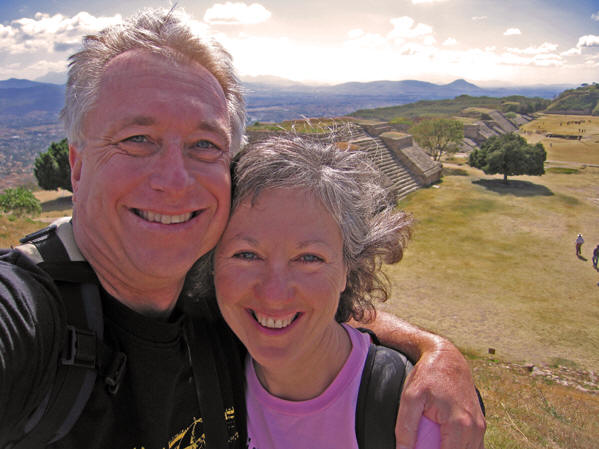 Billy and Akaisha Exploring Monte Alban, Mexico