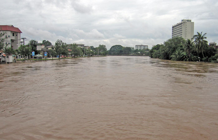 The swollen Mae Ping River.