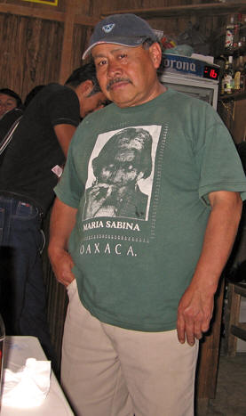 A tee shirt with Maria Sabina smoking marijuana