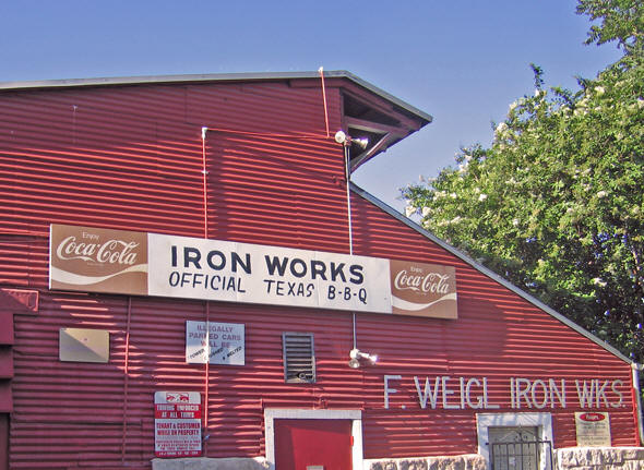 Fortunat Weigl's Iron Works in this historical red tin building