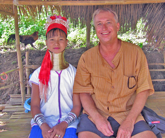 Billy with a long neck tribe woman, Thailand