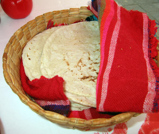 Hot, freshly made tortillas
