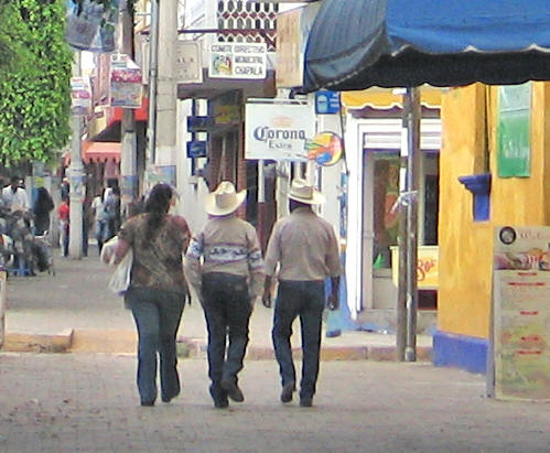 Walking down the main street in Chapala.