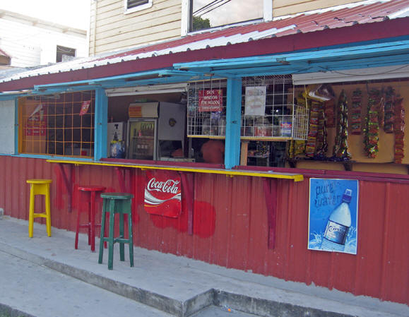 Small restaurants, little snack stores of today. Orangewalk, Belize