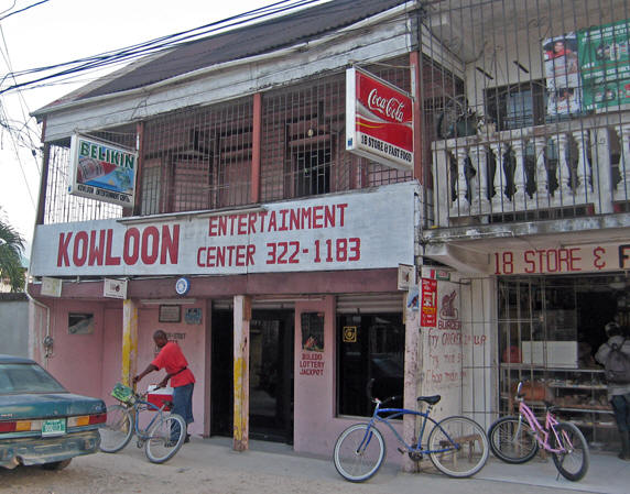 Gambling houses, slot machines, lottery ticket businesses are owned by the Chinese. Orangewalk, Belize