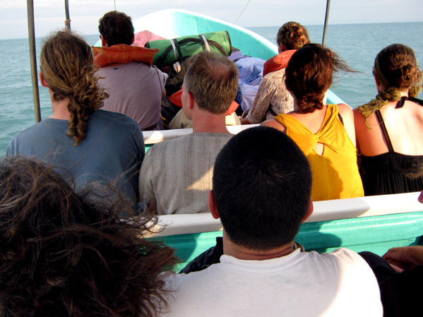 Packed like sardines we head to Belize! On a boat