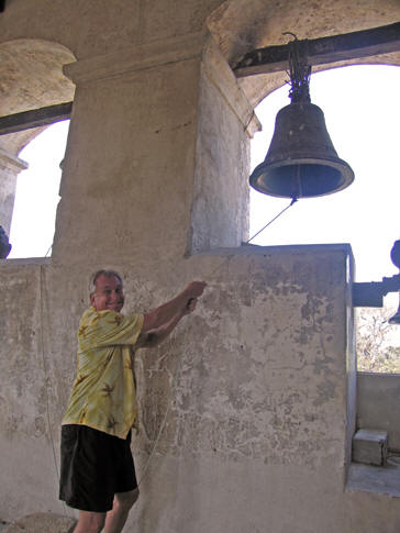 Billy ringing the church bell