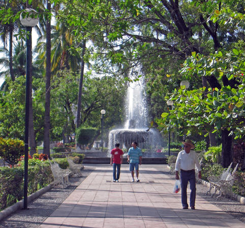 Beautiful fountain in Plaza Nunez, Colima