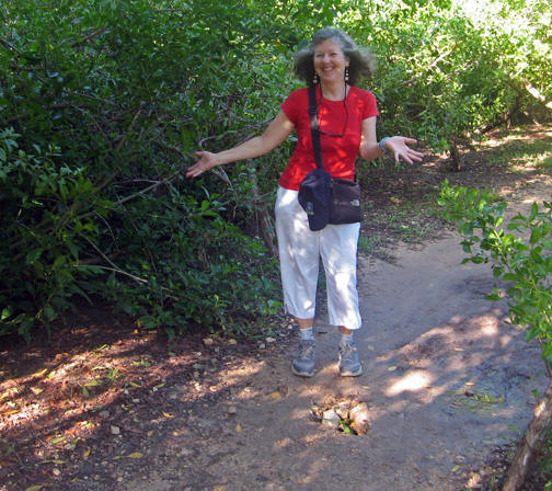 This jungle stroll isn't so bad, and besides, we are headed to a resort!